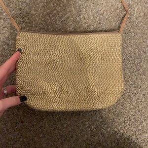 Gold straw crossbody